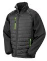 Heren Softshell Jas Result Recycled Compass Padded Zwart-Lime